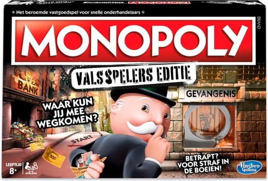 Doos van Monopoly Valsspelers Editie Nederlands